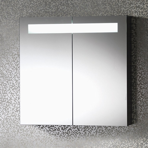 Gemini 600mm 2-Door Mirrored Cabinet with Integrated Lights